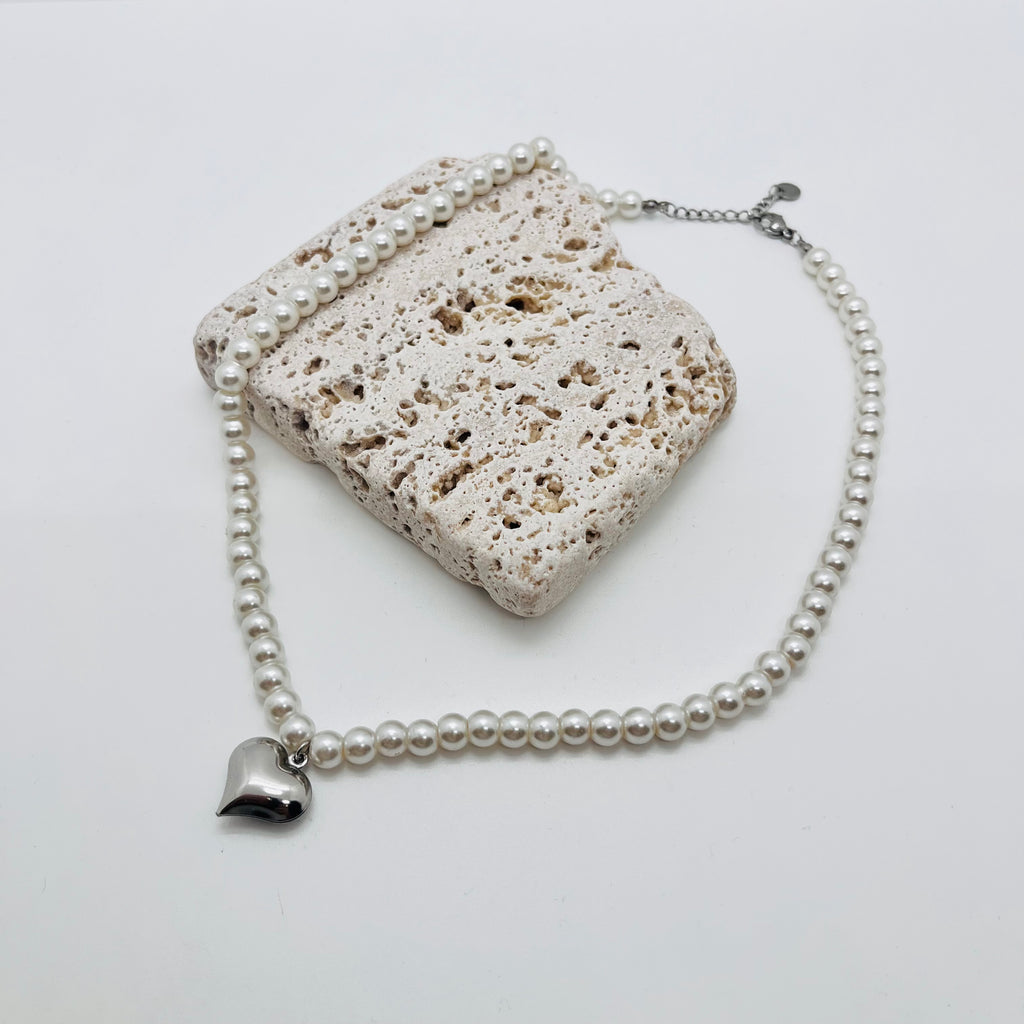 COLLANA CUORE PERLATO