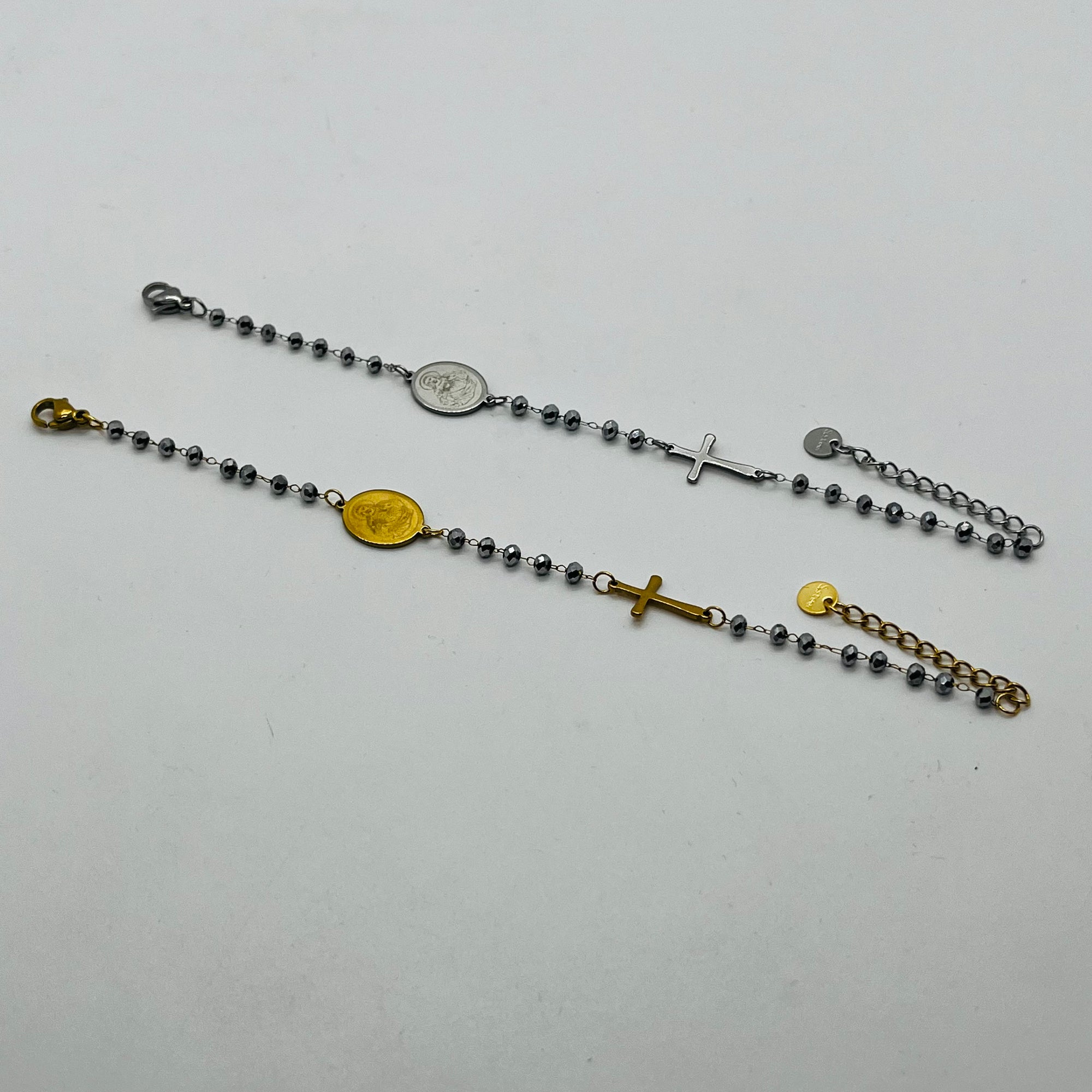 BRACCIALE ROSARIO PERLATO GRIGIO